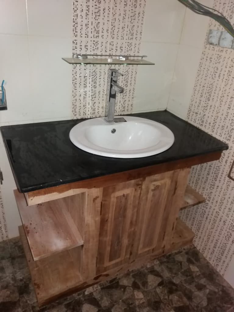 Teak & Granite Vanity